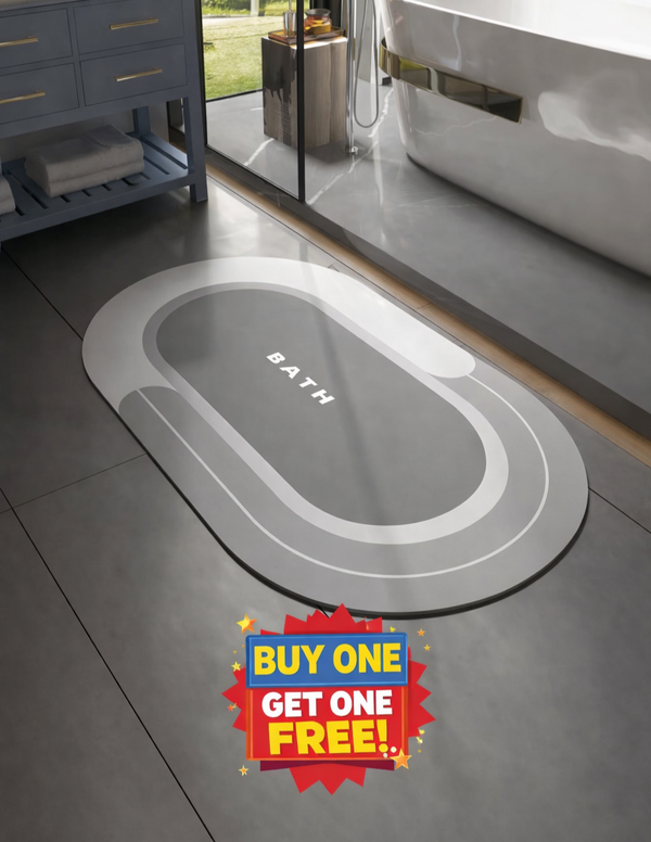 QuickDry Anti-Slip Absorbent Bath Mat (Pack of 2)